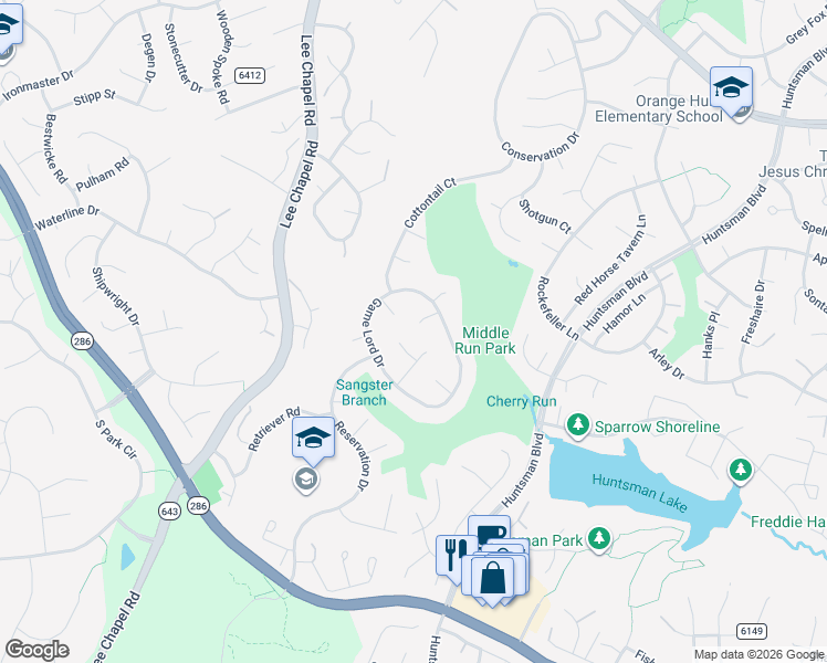 map of restaurants, bars, coffee shops, grocery stores, and more near 7117 Bird Dog Court in Springfield