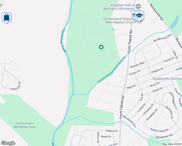 map of restaurants, bars, coffee shops, grocery stores, and more near 9415 Piaffe Circle in Upper Marlboro
