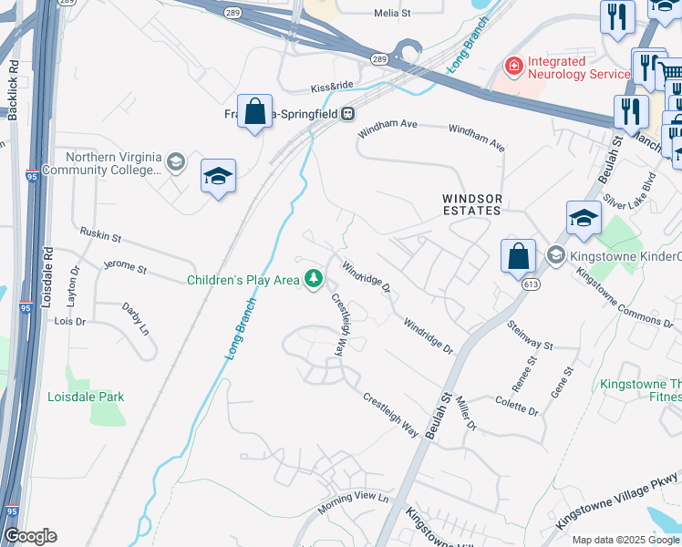 map of restaurants, bars, coffee shops, grocery stores, and more near 6561 Rundale Court in Alexandria
