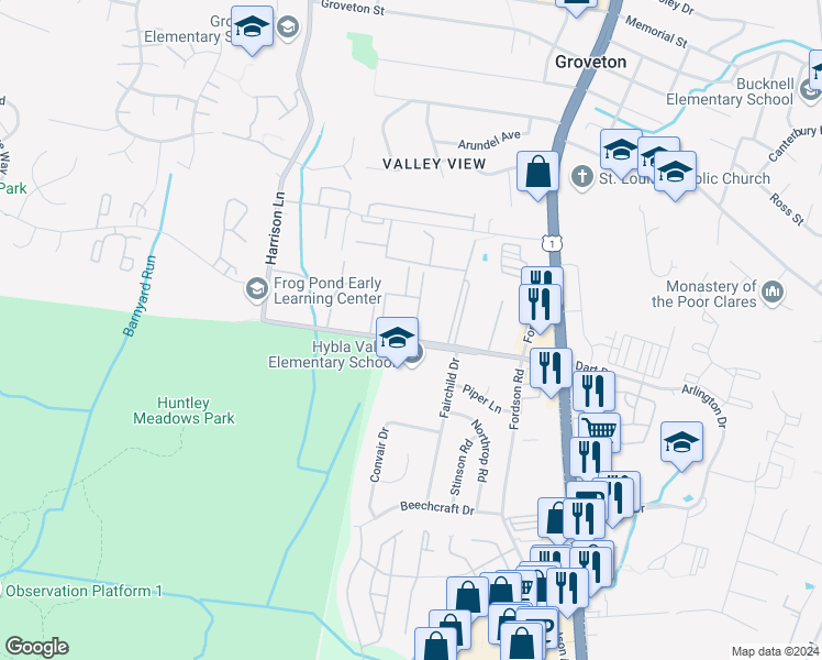 map of restaurants, bars, coffee shops, grocery stores, and more near 7334 Tavenner Lane in Alexandria