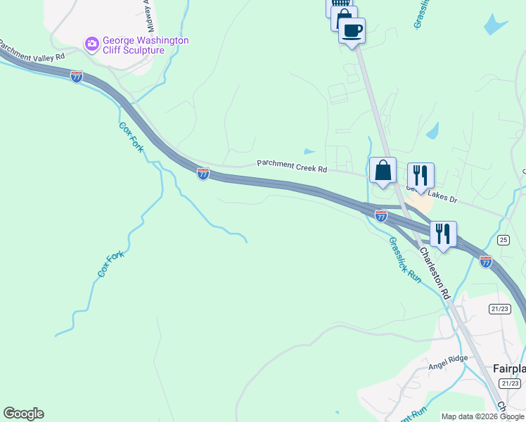 map of restaurants, bars, coffee shops, grocery stores, and more near in Fairplain