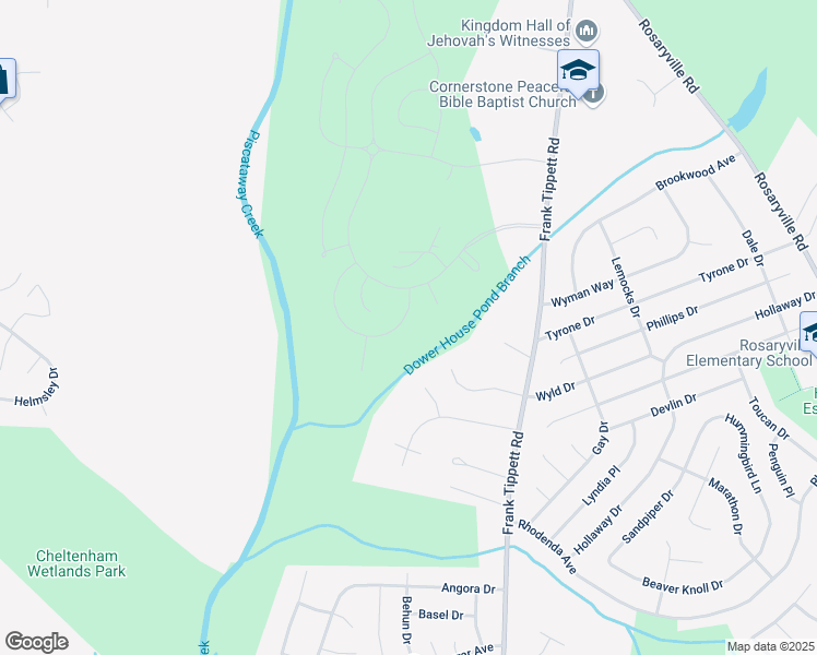 map of restaurants, bars, coffee shops, grocery stores, and more near 9410 Piaffe Circle in Upper Marlboro