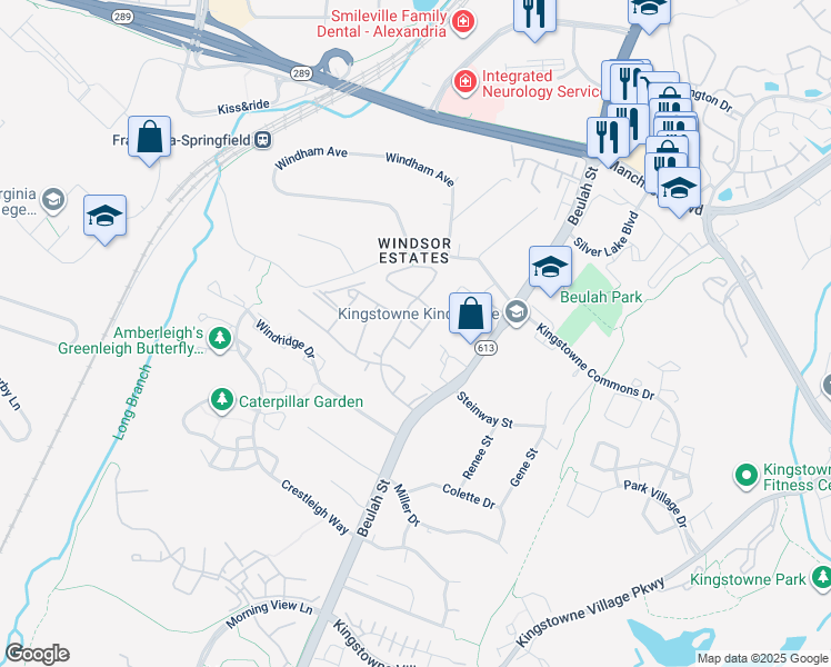 map of restaurants, bars, coffee shops, grocery stores, and more near 6364 Hillary Court in Alexandria