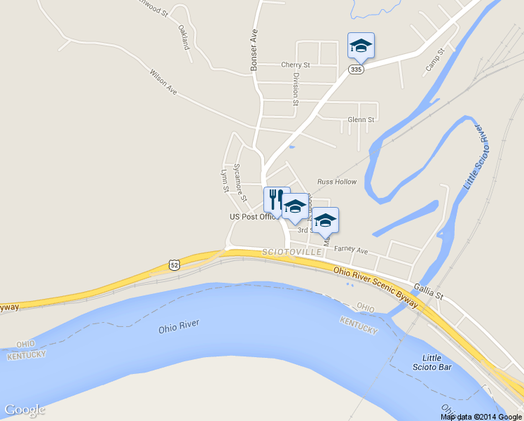 map of restaurants, bars, coffee shops, grocery stores, and more near 5412 Winchester Avenue in Portsmouth