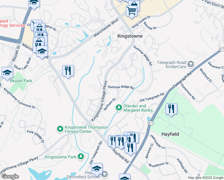 map of restaurants, bars, coffee shops, grocery stores, and more near 6005 Liverpool Lane in Alexandria