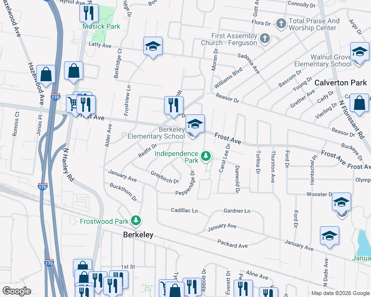 map of restaurants, bars, coffee shops, grocery stores, and more near 6706 Bitteroot Lane in Berkeley