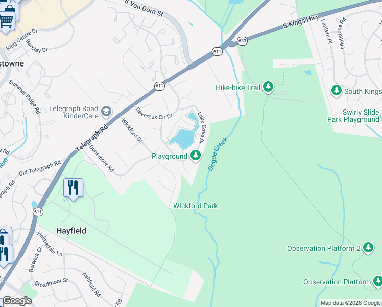 map of restaurants, bars, coffee shops, grocery stores, and more near Snug Harbor Court in Alexandria