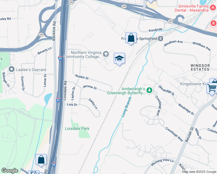 map of restaurants, bars, coffee shops, grocery stores, and more near 6707 Ruskin Street in Springfield