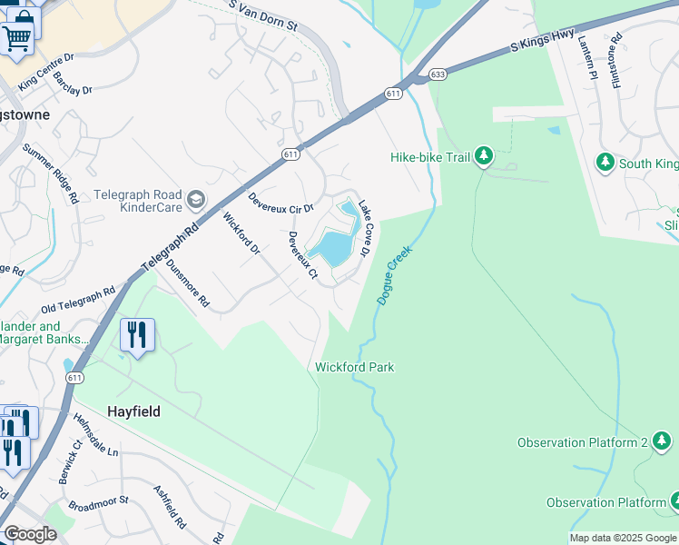 map of restaurants, bars, coffee shops, grocery stores, and more near 7106 Snug Harbor Court in Alexandria