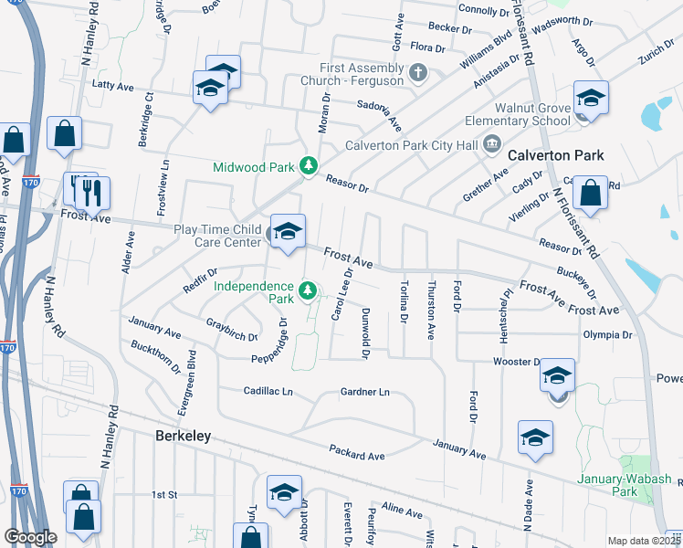 map of restaurants, bars, coffee shops, grocery stores, and more near 6783 Carol Lee Drive in Berkeley