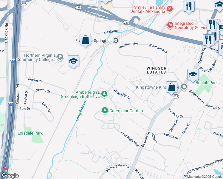 map of restaurants, bars, coffee shops, grocery stores, and more near 6573 Rundale Court in Alexandria