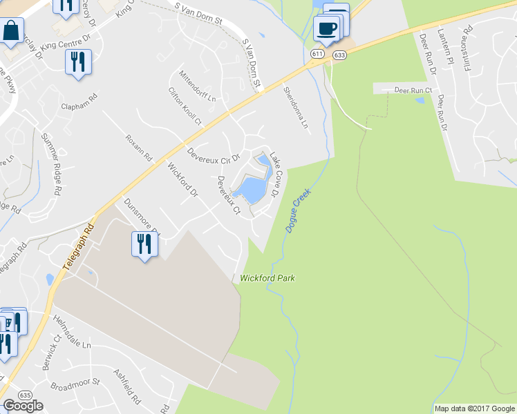 map of restaurants, bars, coffee shops, grocery stores, and more near 7110 Snug Harbor Court in Alexandria