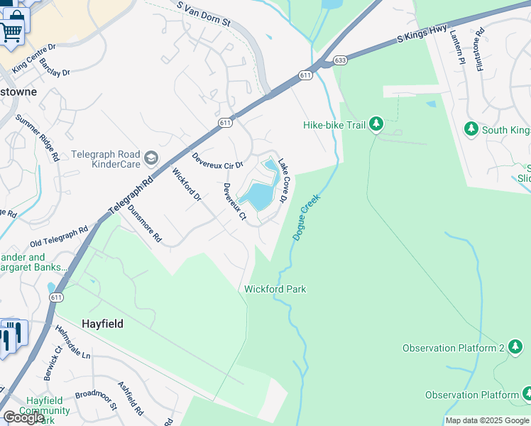 map of restaurants, bars, coffee shops, grocery stores, and more near 7110 Snug Harbor Court in Alexandria