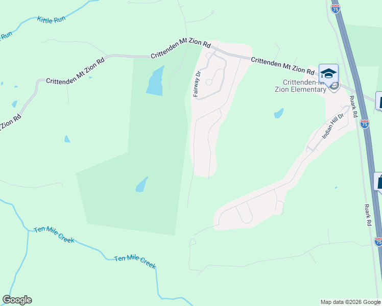 map of restaurants, bars, coffee shops, grocery stores, and more near 452 Eagle Creek Drive in Dry Ridge