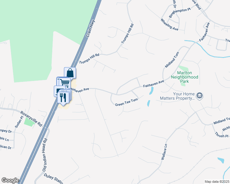 map of restaurants, bars, coffee shops, grocery stores, and more near 9415 Fairhaven Avenue in Upper Marlboro
