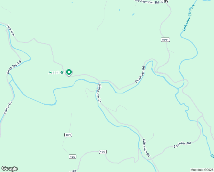 map of restaurants, bars, coffee shops, grocery stores, and more near 1305 Brush Run Road in Gay