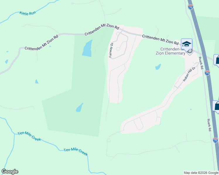 map of restaurants, bars, coffee shops, grocery stores, and more near 452 Eagle Creek Drive in Dry Ridge