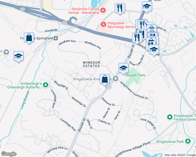 map of restaurants, bars, coffee shops, grocery stores, and more near 6307 Hillary Court in Alexandria