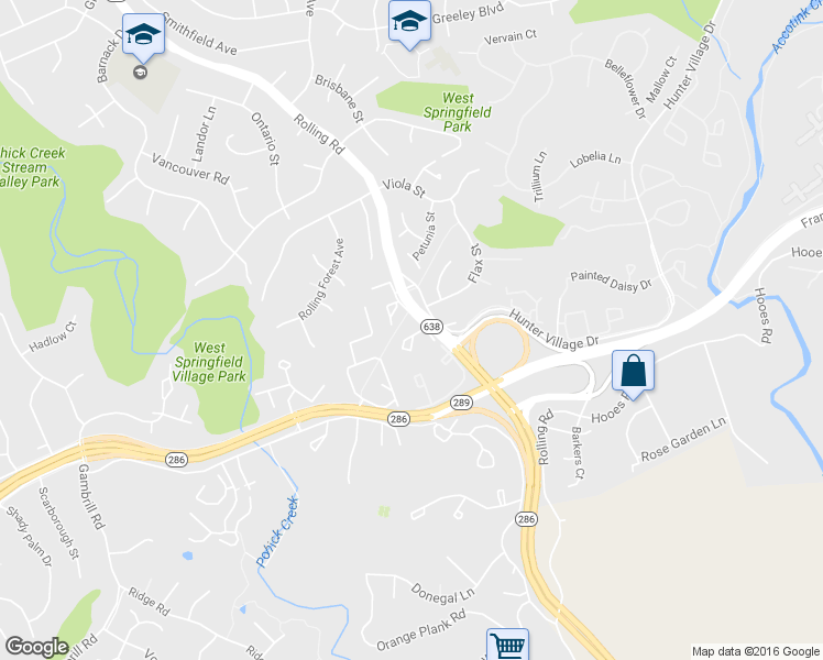 map of restaurants, bars, coffee shops, grocery stores, and more near 8006 Tanworth Court in West Springfield