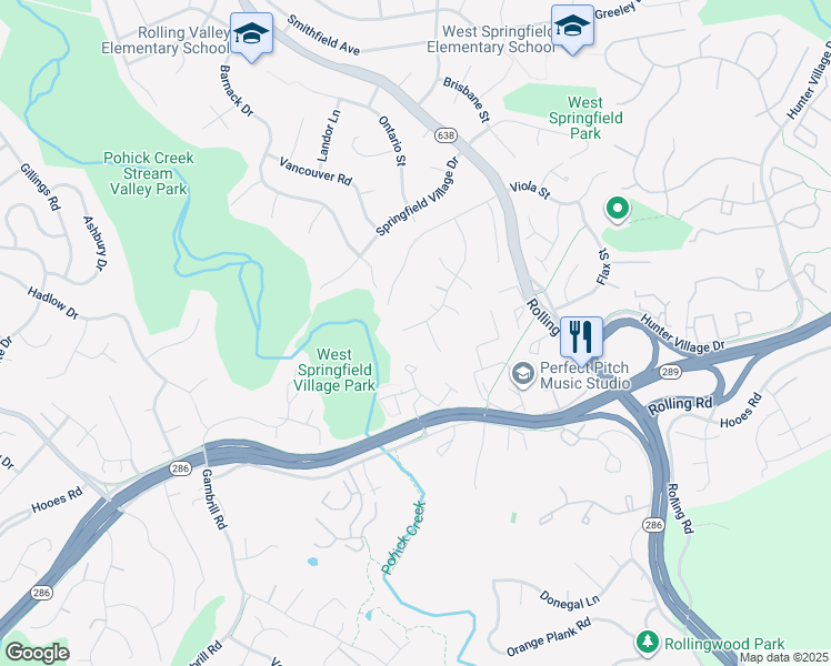 map of restaurants, bars, coffee shops, grocery stores, and more near 7133 Rolling Forest Avenue in West Springfield