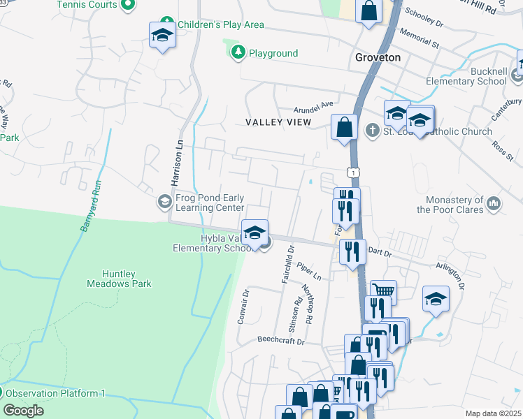map of restaurants, bars, coffee shops, grocery stores, and more near 7300 Jon Paul Drive in Alexandria