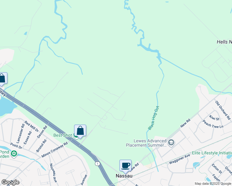 map of restaurants, bars, coffee shops, grocery stores, and more near 4 Cristeen Court in Lewes