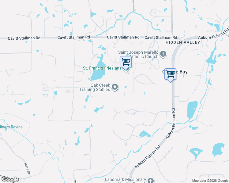 map of restaurants, bars, coffee shops, grocery stores, and more near 6900 Rancho Los Pavos Lane in Granite Bay