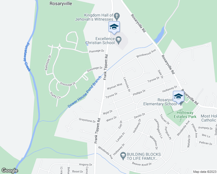 map of restaurants, bars, coffee shops, grocery stores, and more near 9755 Wyman Way in Upper Marlboro