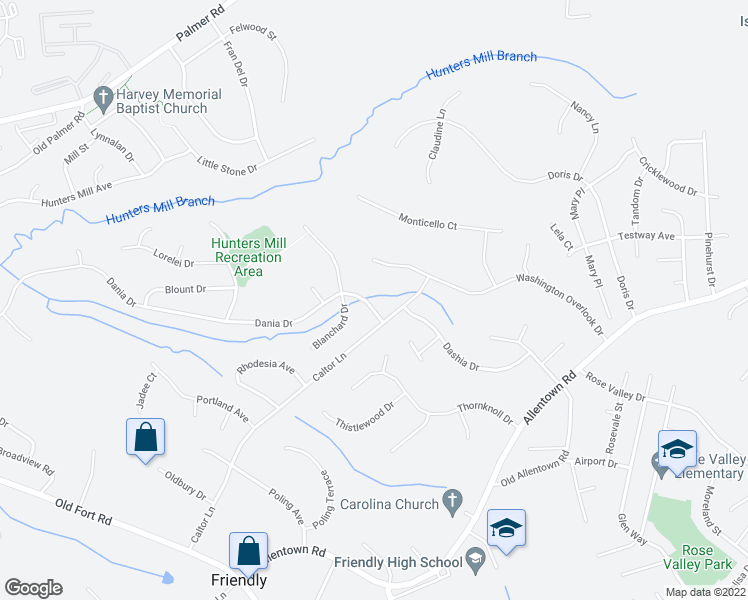 map of restaurants, bars, coffee shops, grocery stores, and more near 2010 Dania Drive in Fort Washington