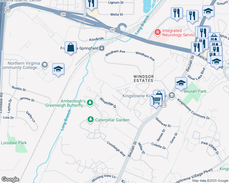 map of restaurants, bars, coffee shops, grocery stores, and more near 6481 Rockshire Court in Alexandria