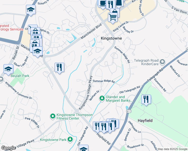 map of restaurants, bars, coffee shops, grocery stores, and more near 5994 Wescott Hills Way in Alexandria