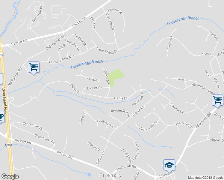 map of restaurants, bars, coffee shops, grocery stores, and more near 9400 Genoa Avenue in Fort Washington