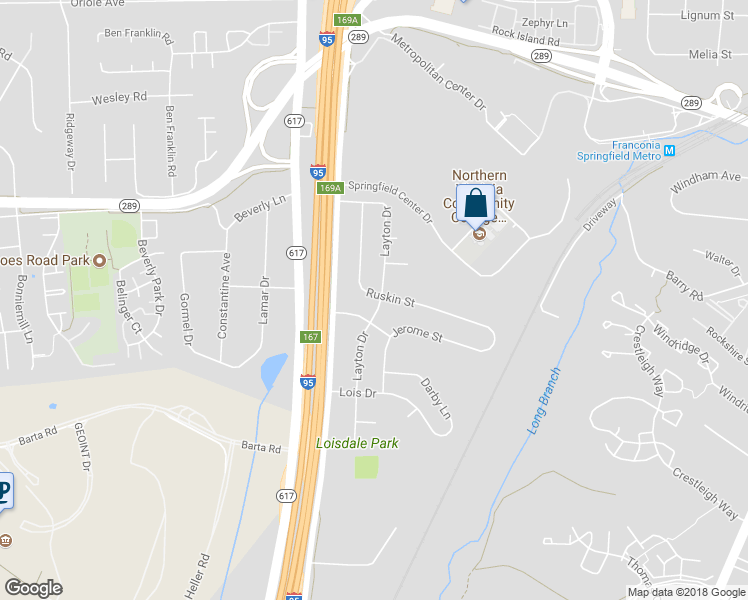 map of restaurants, bars, coffee shops, grocery stores, and more near 7200 Layton Drive in Springfield