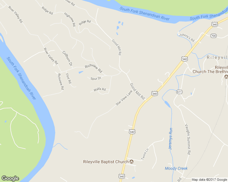 map of restaurants, bars, coffee shops, grocery stores, and more near 201 Colwood Drive in Rileyville