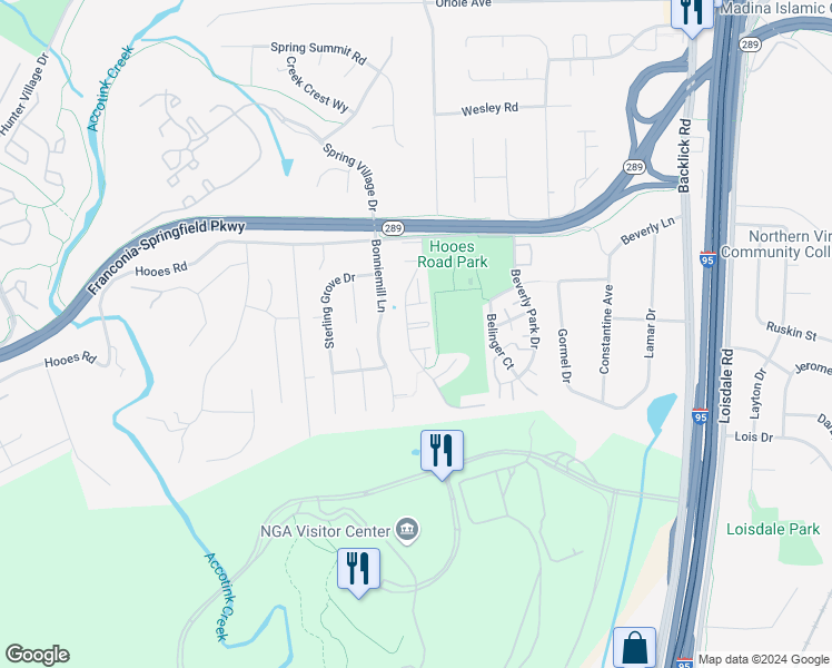map of restaurants, bars, coffee shops, grocery stores, and more near 7357 Bloomington Court in Springfield