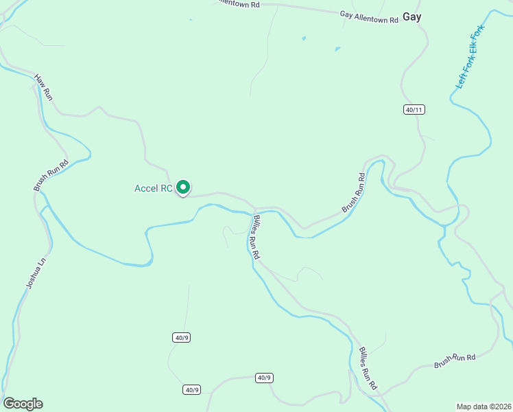 map of restaurants, bars, coffee shops, grocery stores, and more near 1305 Brush Run Road in Gay