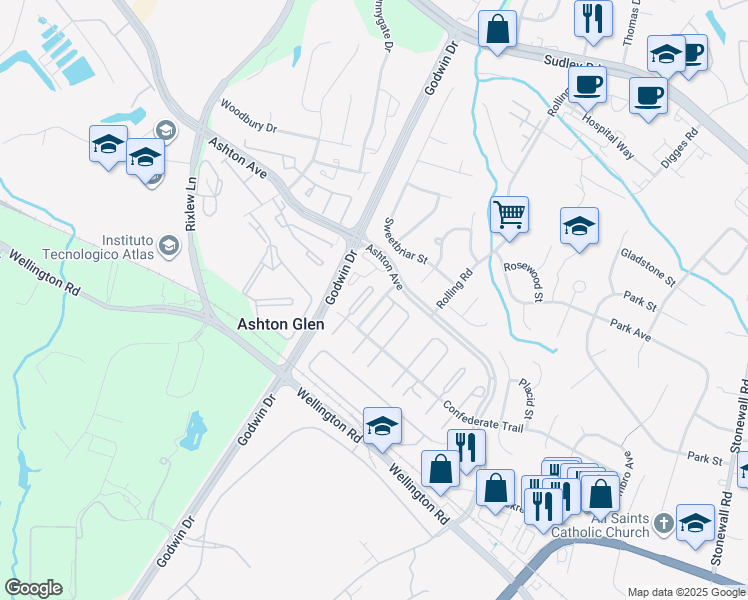 map of restaurants, bars, coffee shops, grocery stores, and more near 8968 McDowell Common in Manassas