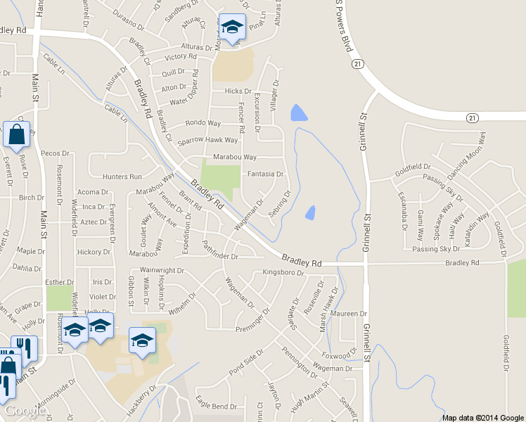 map of restaurants, bars, coffee shops, grocery stores, and more near 5022 Sebring Drive in Colorado Springs