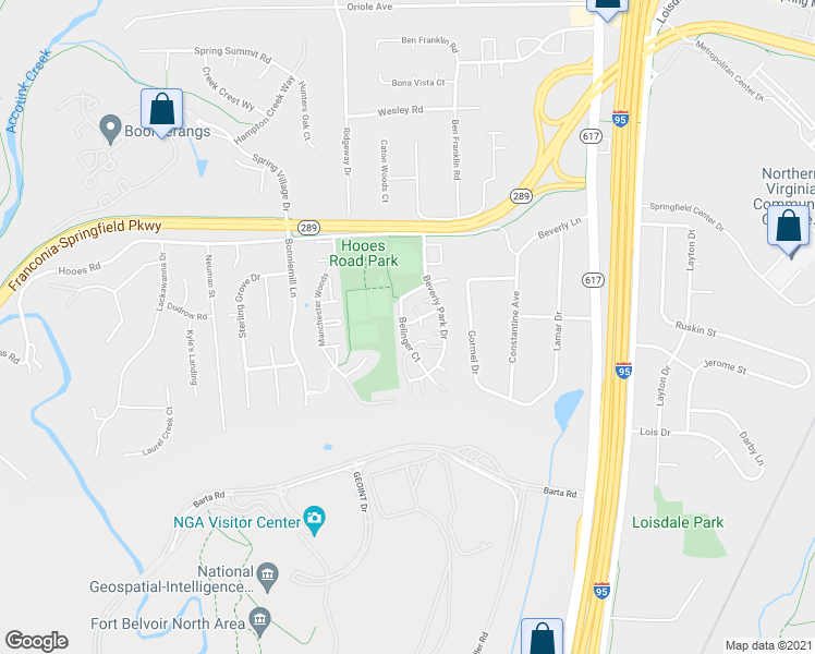 map of restaurants, bars, coffee shops, grocery stores, and more near 7209 Belinger Court in Springfield