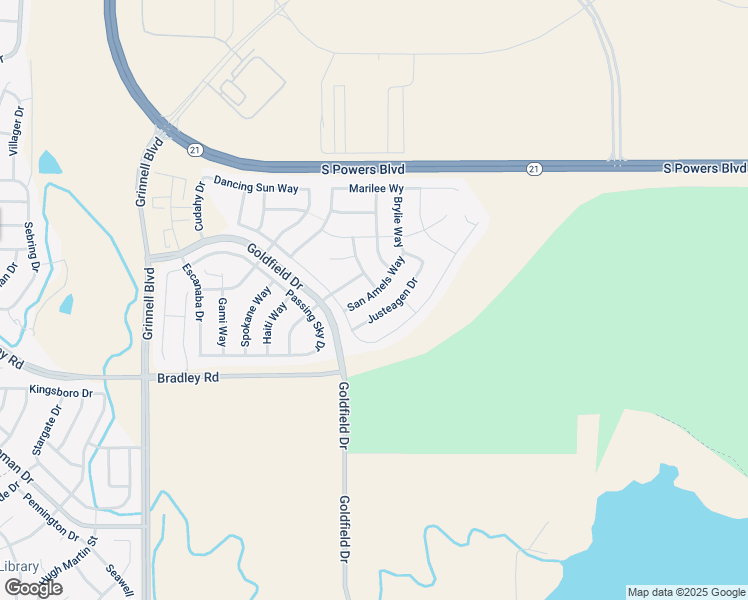 map of restaurants, bars, coffee shops, grocery stores, and more near 4860 Justeagen Drive in Colorado Springs