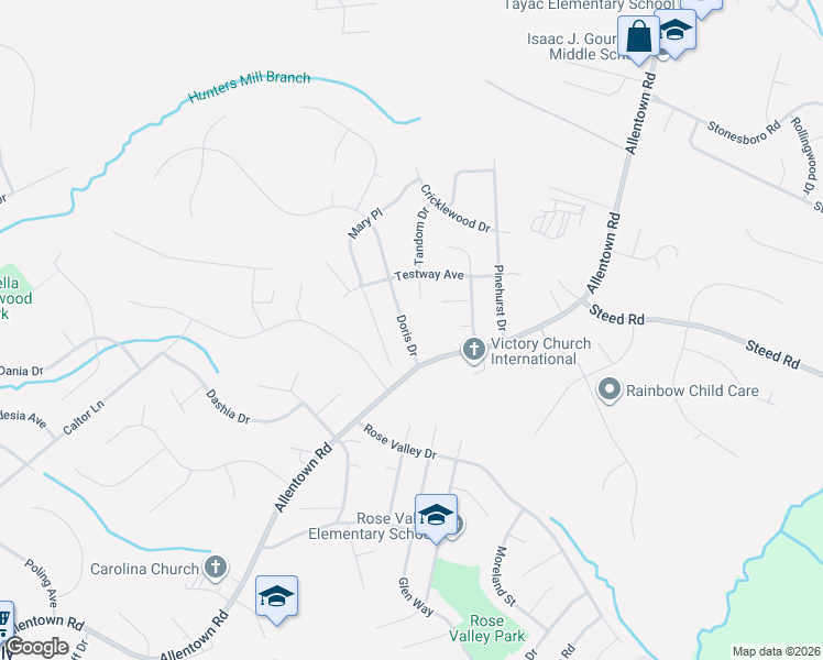 map of restaurants, bars, coffee shops, grocery stores, and more near 9304 Doris Drive in Fort Washington