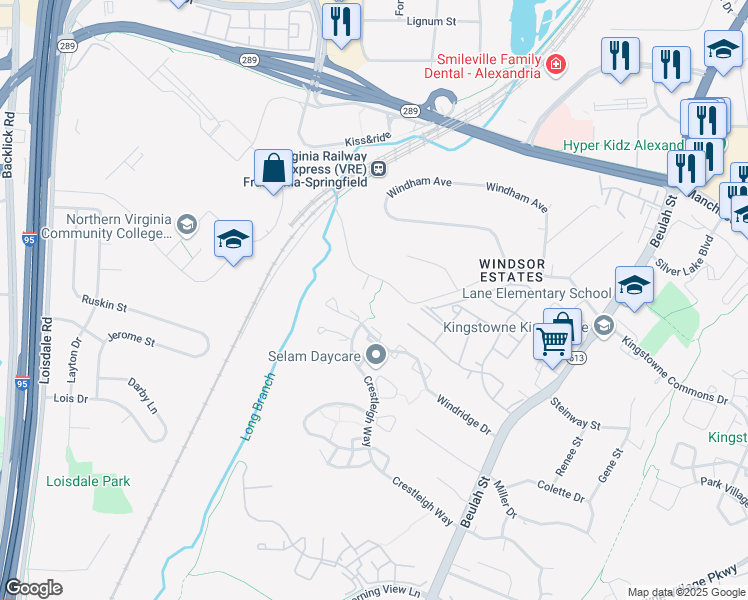 map of restaurants, bars, coffee shops, grocery stores, and more near Metro Path in Alexandria