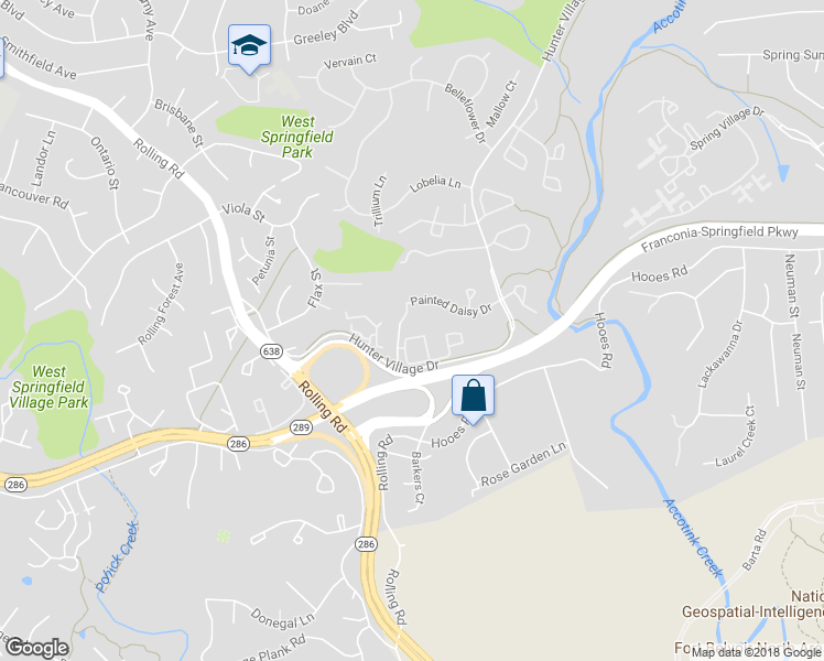 map of restaurants, bars, coffee shops, grocery stores, and more near 7806 Harrowgate Circle in West Springfield