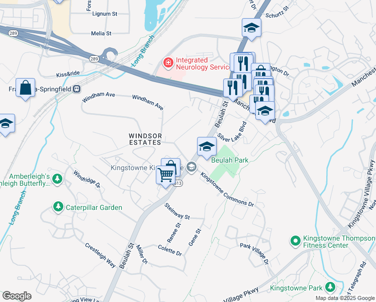map of restaurants, bars, coffee shops, grocery stores, and more near 6310 Windsor Avenue in Alexandria