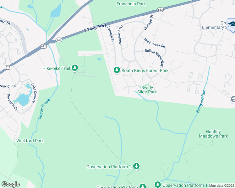 map of restaurants, bars, coffee shops, grocery stores, and more near 6943 Deer Run Drive in Alexandria