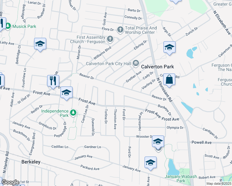 map of restaurants, bars, coffee shops, grocery stores, and more near 6840 Thurston Avenue in Berkeley