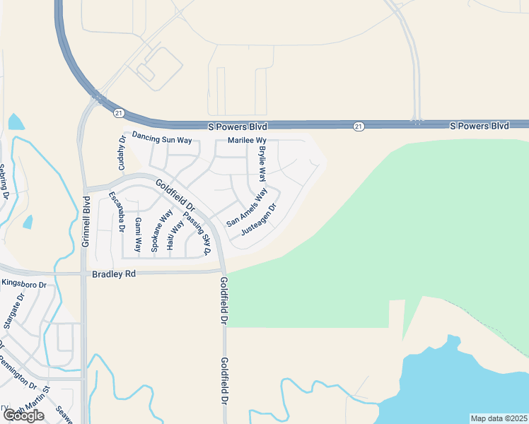 map of restaurants, bars, coffee shops, grocery stores, and more near 4790 Justeagen Drive in Colorado Springs