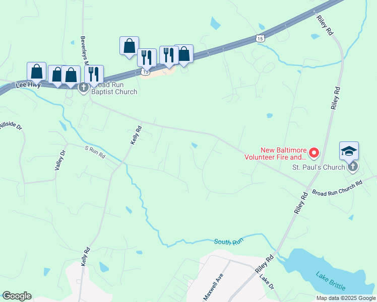 map of restaurants, bars, coffee shops, grocery stores, and more near 6748 Highlander Court in Vint Hill Farms