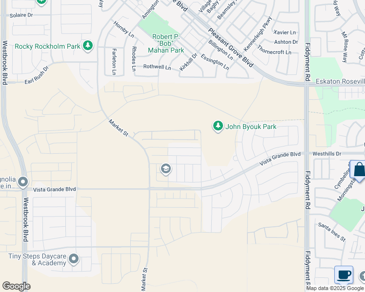map of restaurants, bars, coffee shops, grocery stores, and more near 5032 Chelsea Creek Road in Roseville