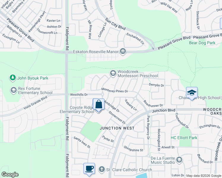 map of restaurants, bars, coffee shops, grocery stores, and more near 1796 Hiawatha Drive in Roseville